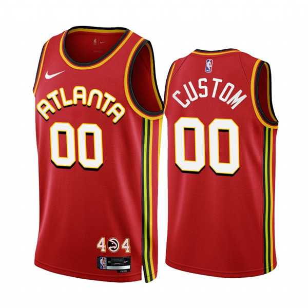 Men & Youth Customized Atlanta Hawks Active Player 2022-23 Red Icon Edition Stitched Jersey